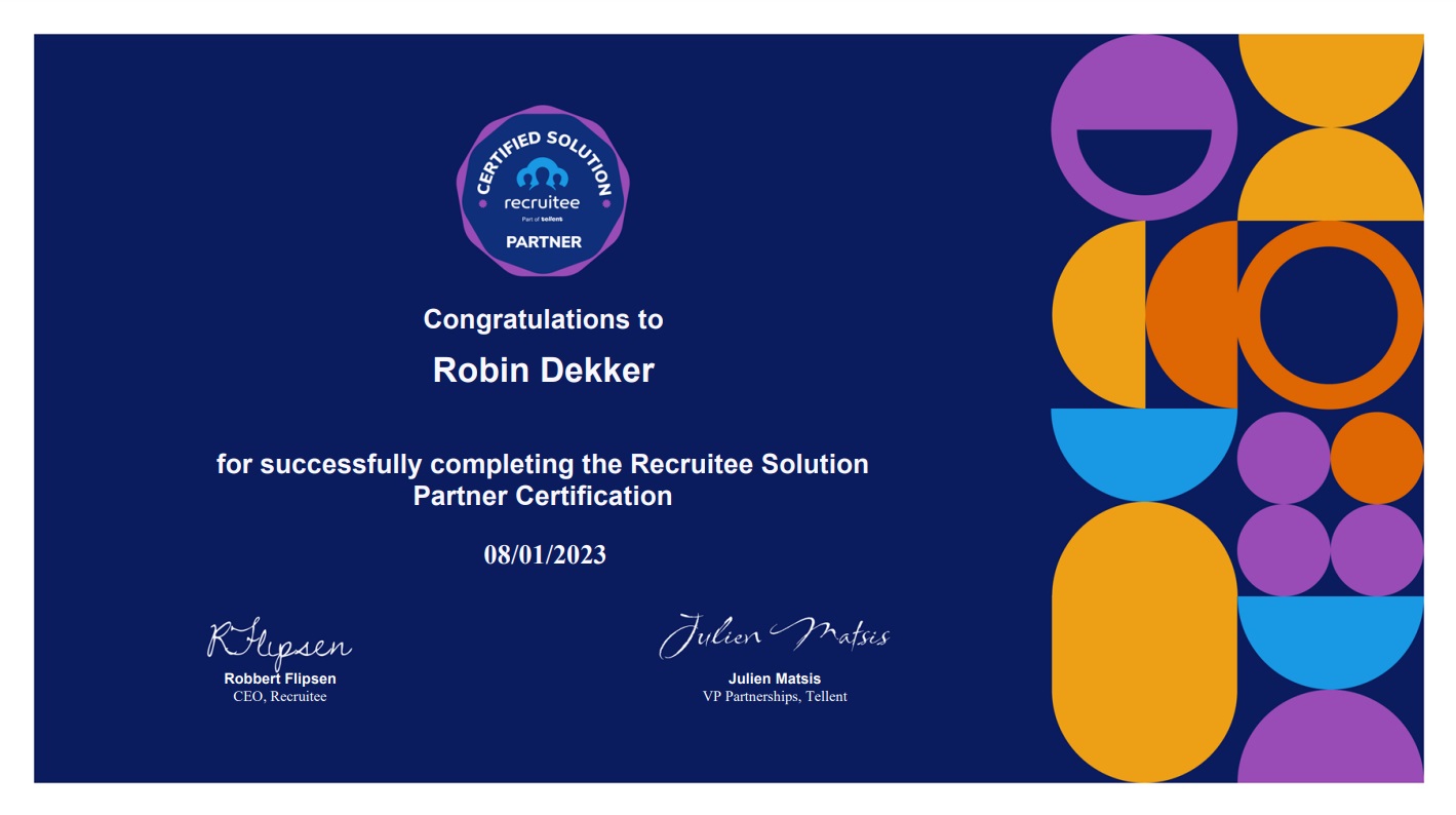 Dekker Consultancy is Recruitee Solution Partner